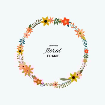 Circular floral frame  vector