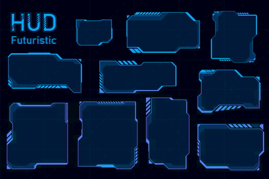 Futuristic HUD abstract set vector