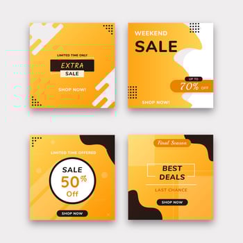 Sales social media post collection vector