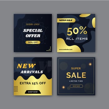 Sales social media post collection vector