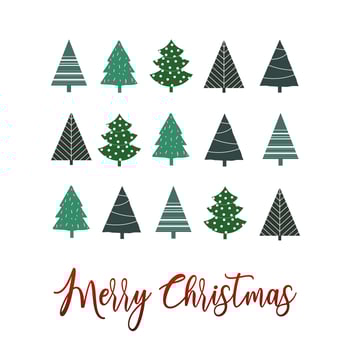 Simple christmas tree greeting background  vector