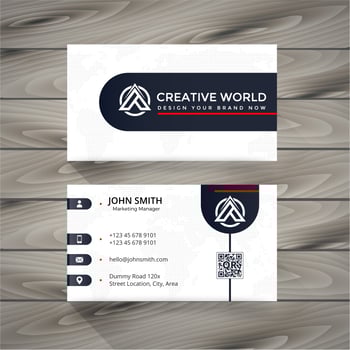 black and white business card design vector