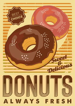 Donuts Signage Poster Rustic  vector