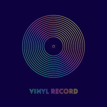 Colorful Lines Vinyl Record Vector Poster