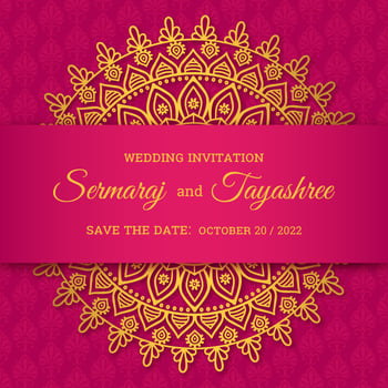 Mandala Hindu Wedding Card Vector