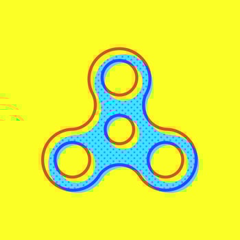 Retro Offset Fidget Spinner Icon vector