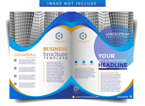 Business Brochure Template with Curved Shape Theme vector