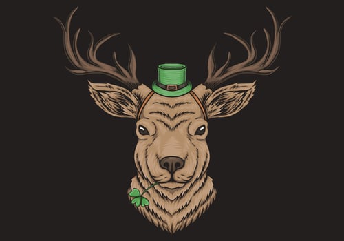 Deer head St. patrick's day design vector