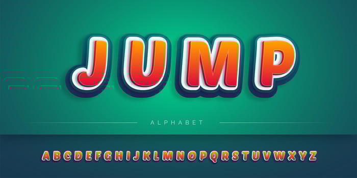 Layered 3D alphabet set vector