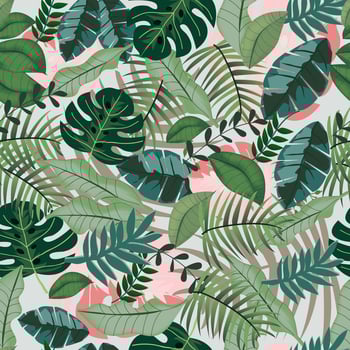 Greenery tropical jungle seamless pattern vector