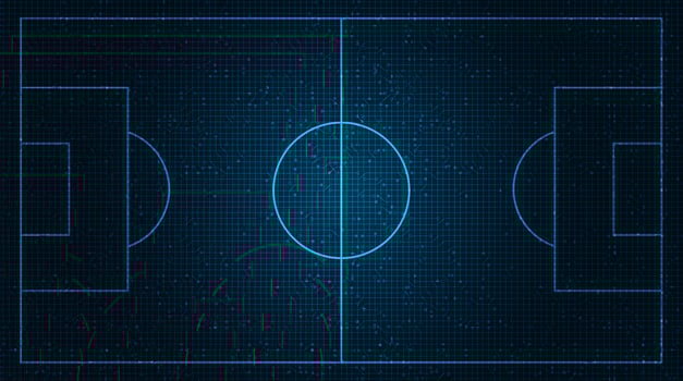Football field on Digital Technology Background.  vector