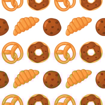Bakery treats seamless pattern vector