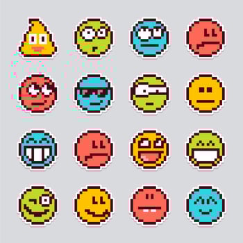 Pixel Emoji Vector Stickers