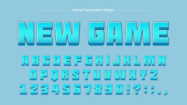 Blue Cartoon Comics Typography vector