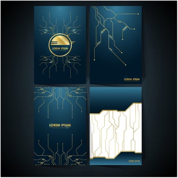 luxury technology business card template vector