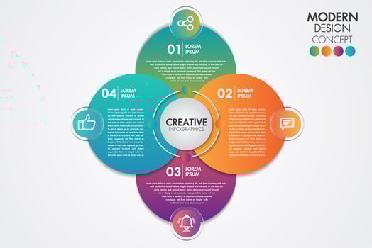 Business infographics element.Circle chart template Chart with 4 steps vector