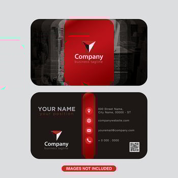 Red Black Modern Business Card Design vector