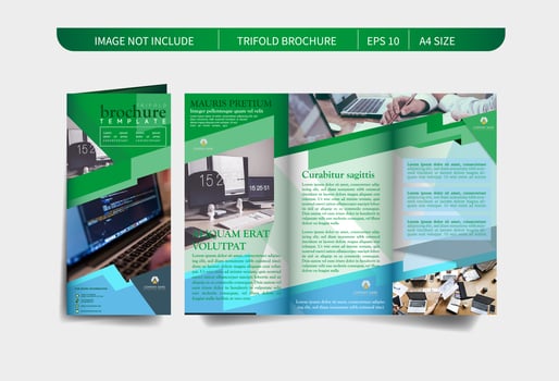 Green TRIFOLD brochure design vector