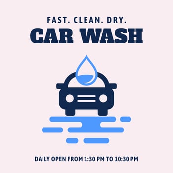 Minimalistic Car Wash Vector Sign