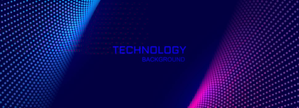 Technology banner background with connecting dotted design vector
