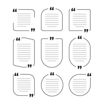 Quote box frame set vector