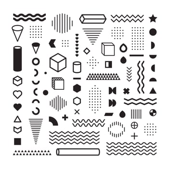 Collection of geometric abstract elements vector