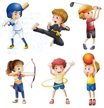 Teenagers engaging in different activities cartoon vector