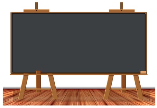 Wooden Blackboard on White Background vector