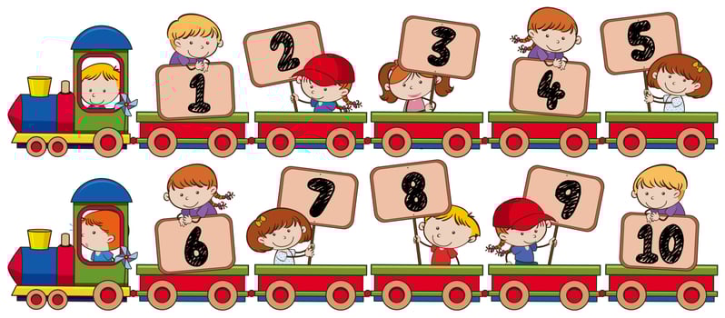 Train with Number One to Ten vector