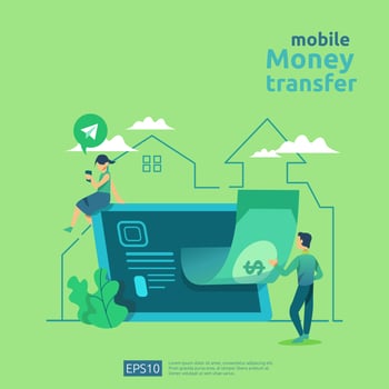 money transfer concept for E-commerce market vector
