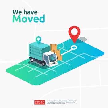 new location announcement business store vector