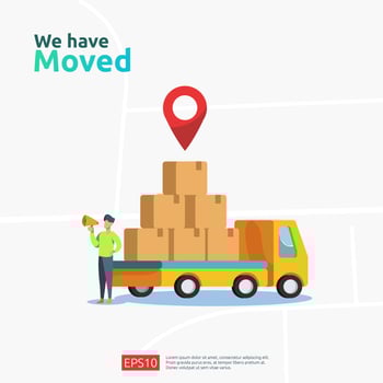 new location announcement business store vector