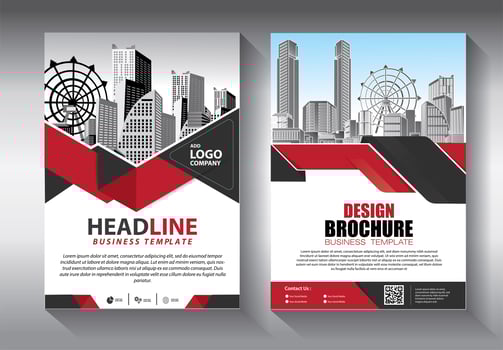Red and Black Angle Design Flyer template vector