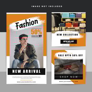 Fashion Sale social media template set vector