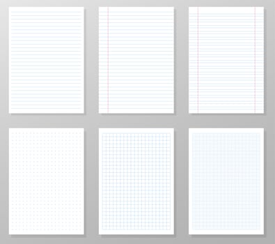Notebook paper set vector