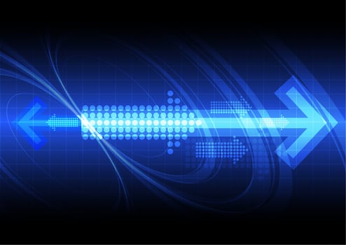 arrow with technology background vector