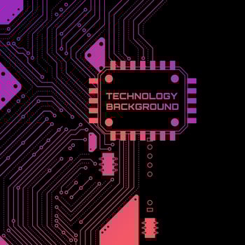 Neon Technology Circuit Background  vector