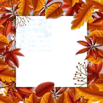 Autumn leaves border concept vector
