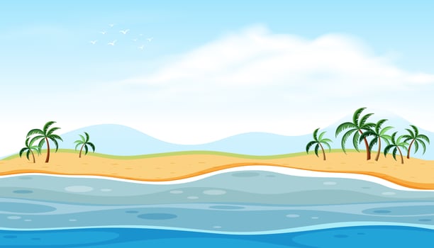 A beautiful beach landscape vector