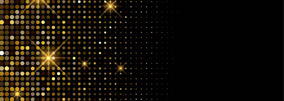Luxury shiny golden glitters banner background vector