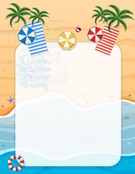 A summer beach border vector