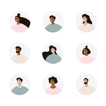 Set of People Avatars vector