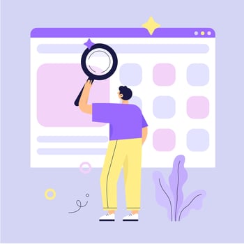 Man Searching Web For Information vector
