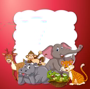 A wild animals on the red frame vector