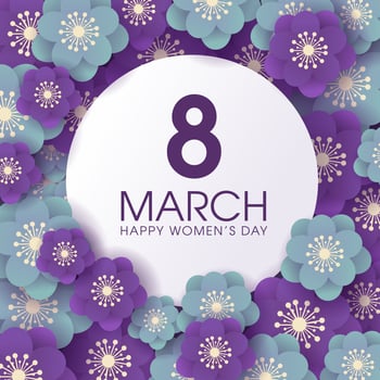 Purple and Blue Floral Women's day celebration  background vector