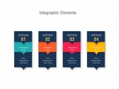 Infographic option card template design vector