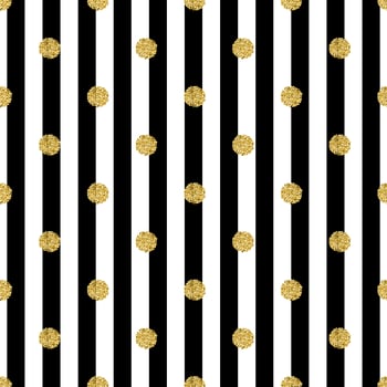 seamless gold dot glitter pattern with stripe background vector