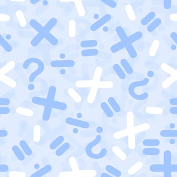 seamless blue mathematical symbol pattern background vector