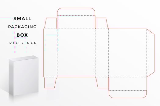 small box die lines vector