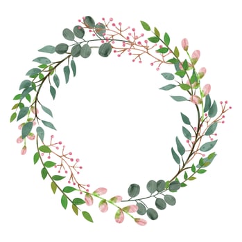 Modern floral wild leaves wreath  vector